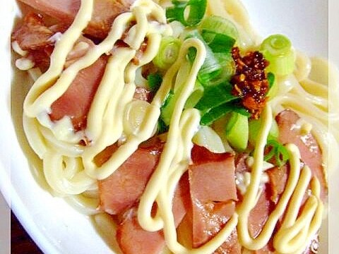 おつまみに♡チャーシュー・食べラーマヨうどん